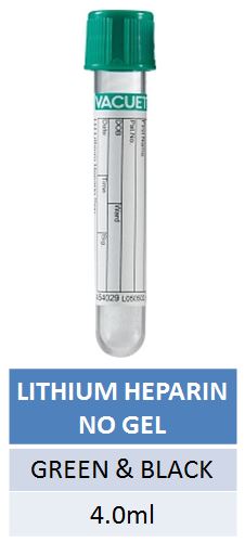 Lithium heparin no gel